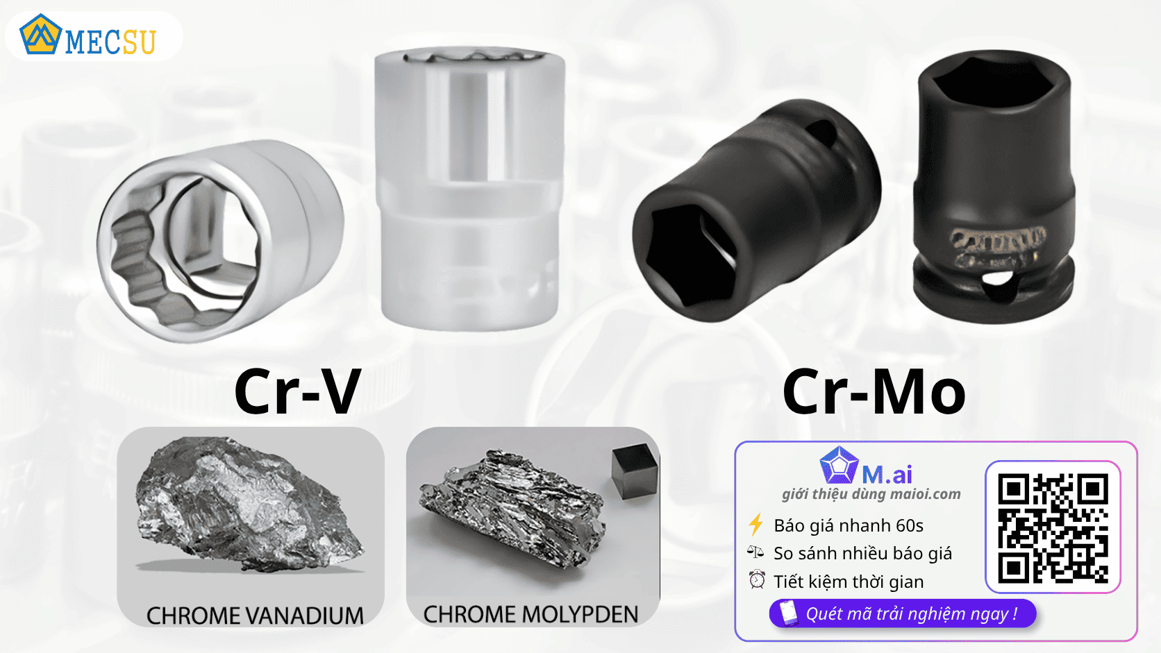 NÊN CHỌN ĐẦU TUÝP CR-V HAY CR-MO? LOẠI NÀO BỀN HƠN KHI SỬ DỤNG?
